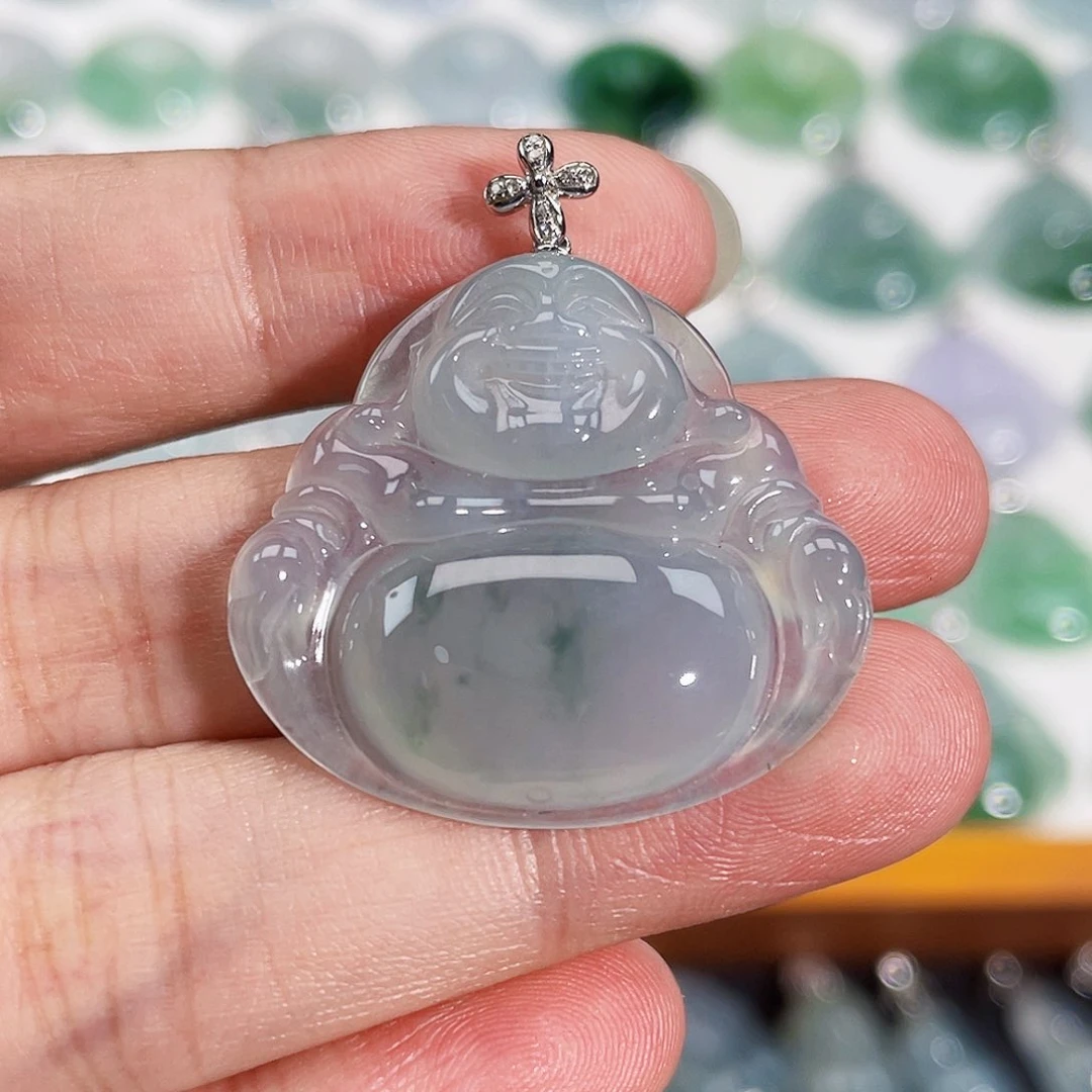 颈饰18K金镶嵌翡翠吊坠