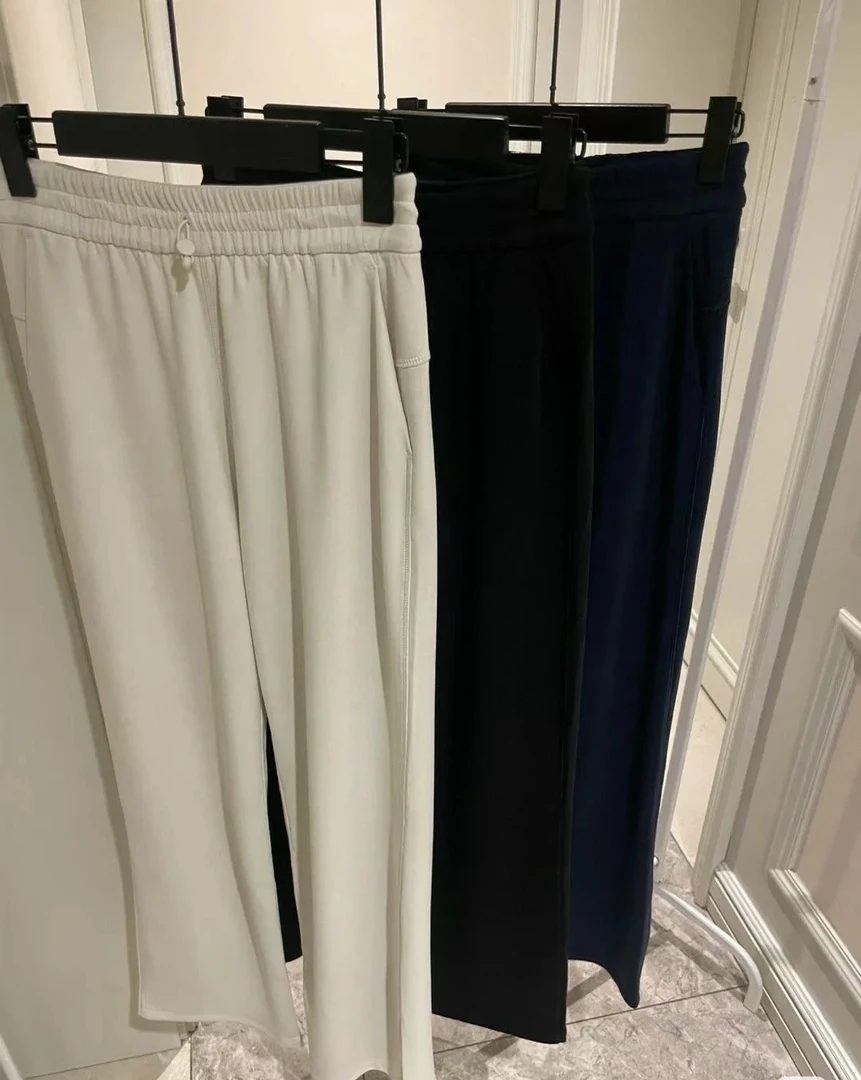 露露同款 女夏莫代尔空气宽松显瘦高腰休闲运动直筒裤