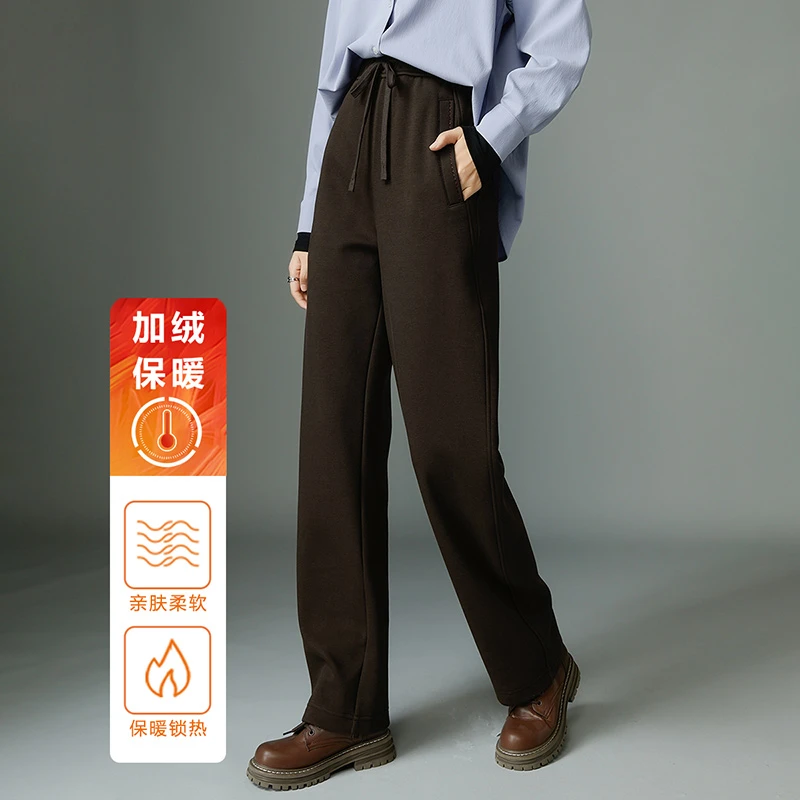 【断码清仓】裤子加绒直筒裤女24081433