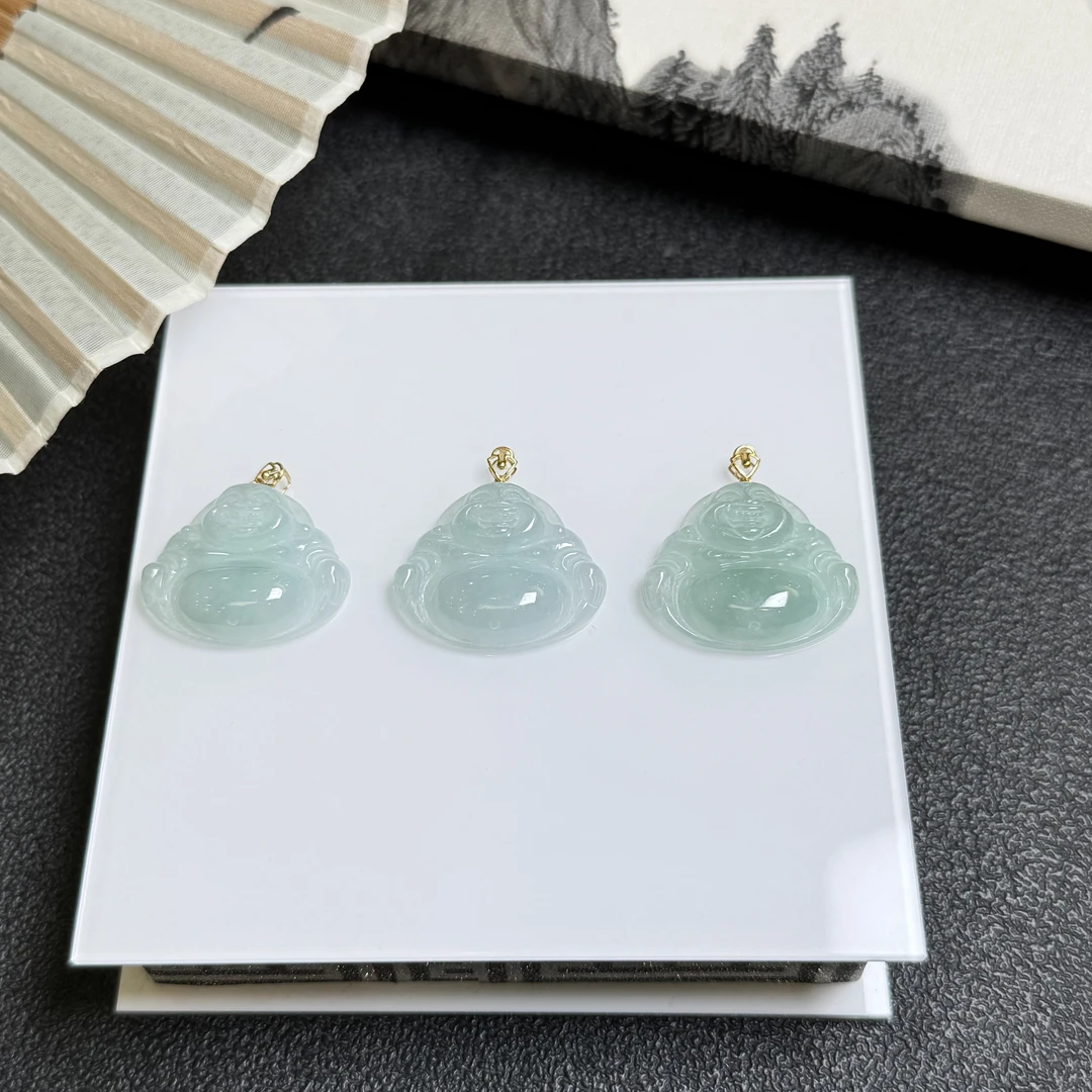 【豪哥鉴宝】YM839-14佛公吊坠天然缅甸A货翡翠多样性发一件