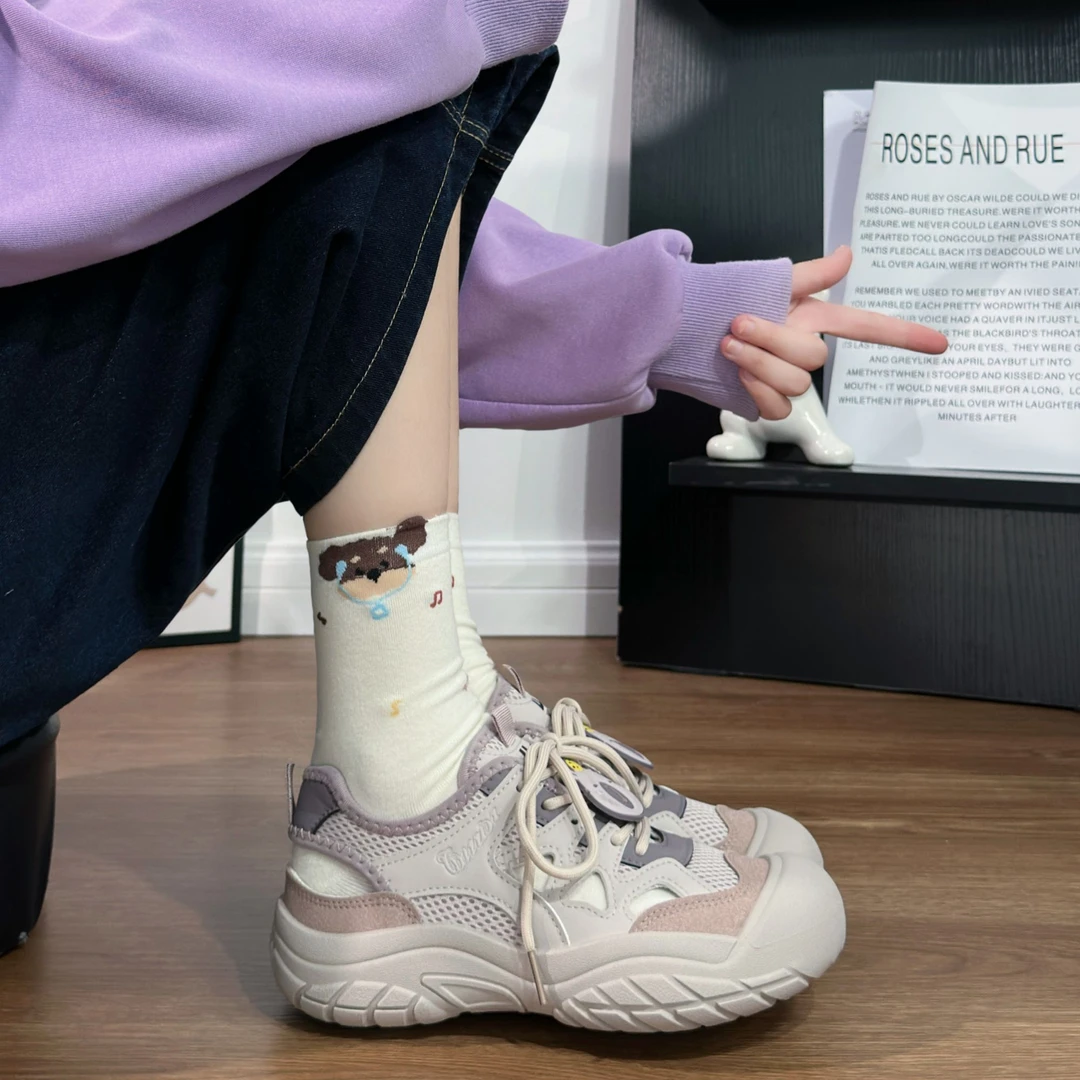 回力紫色凉鞋女丑萌女鞋2025夏季新款透气镂空外穿百搭时尚休闲鞋