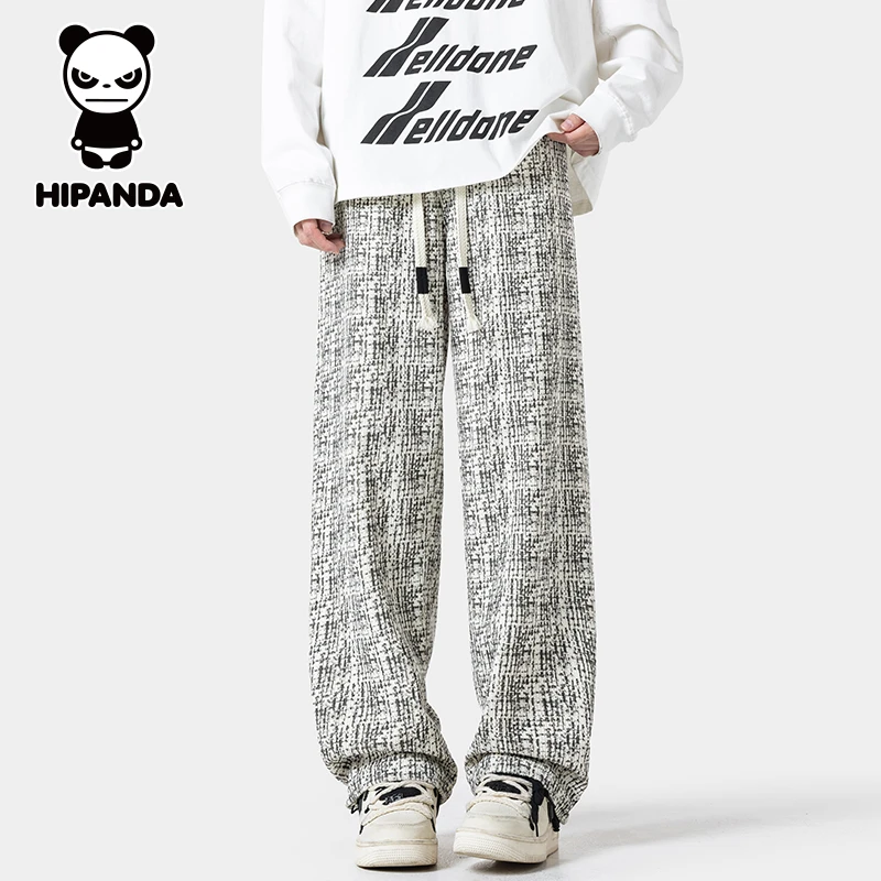 HiPanda你好熊猫美式复古休闲裤男2025秋季宽松直筒裤子运动卫裤