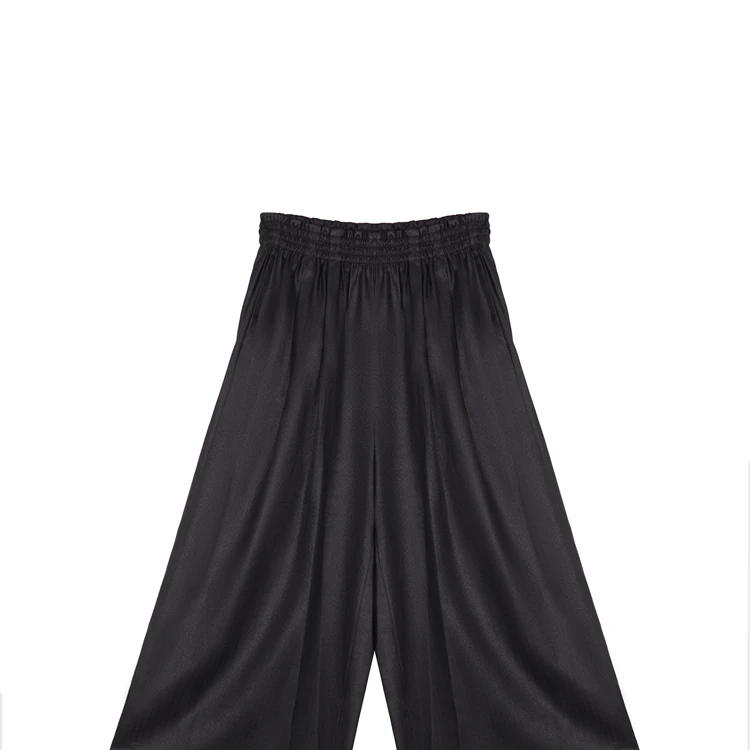 【雅逸】周晓刚草席纹撞色香云纱8分松紧阔腿裤CD2167867