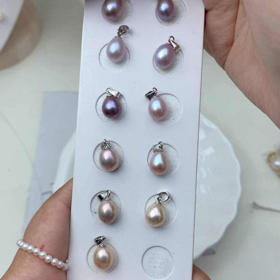 银S925镶嵌淡水珍珠吊坠(不含链)