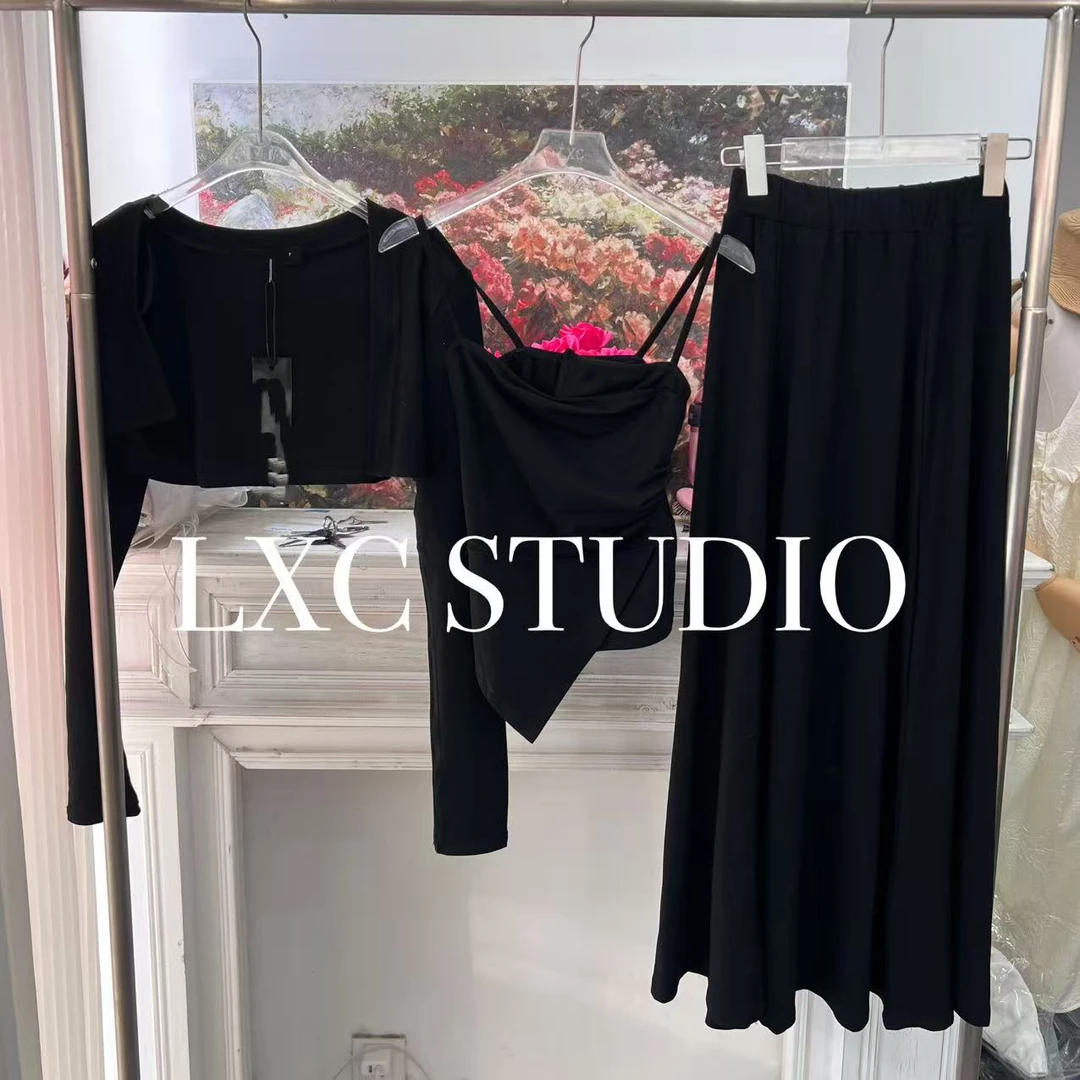 YA-梨型身材必入·蚂蚁腰三件套装【60085】衣服运输会有褶皱