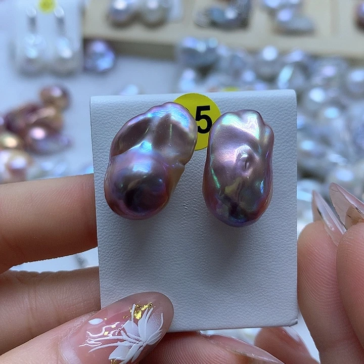 淡水珍珠耳饰银S925镶嵌潇*