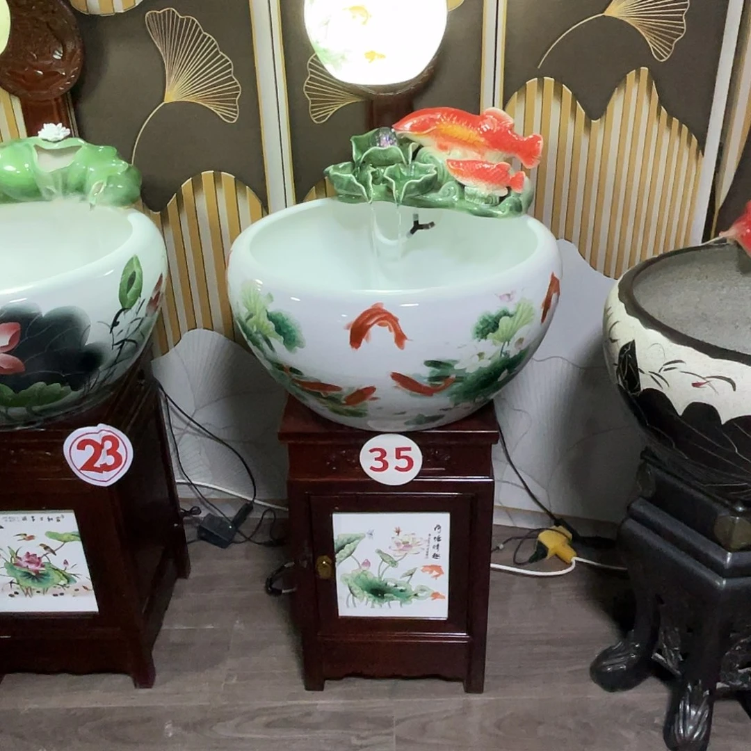 玫***花陶瓷精品鱼缸福利价 不带造景