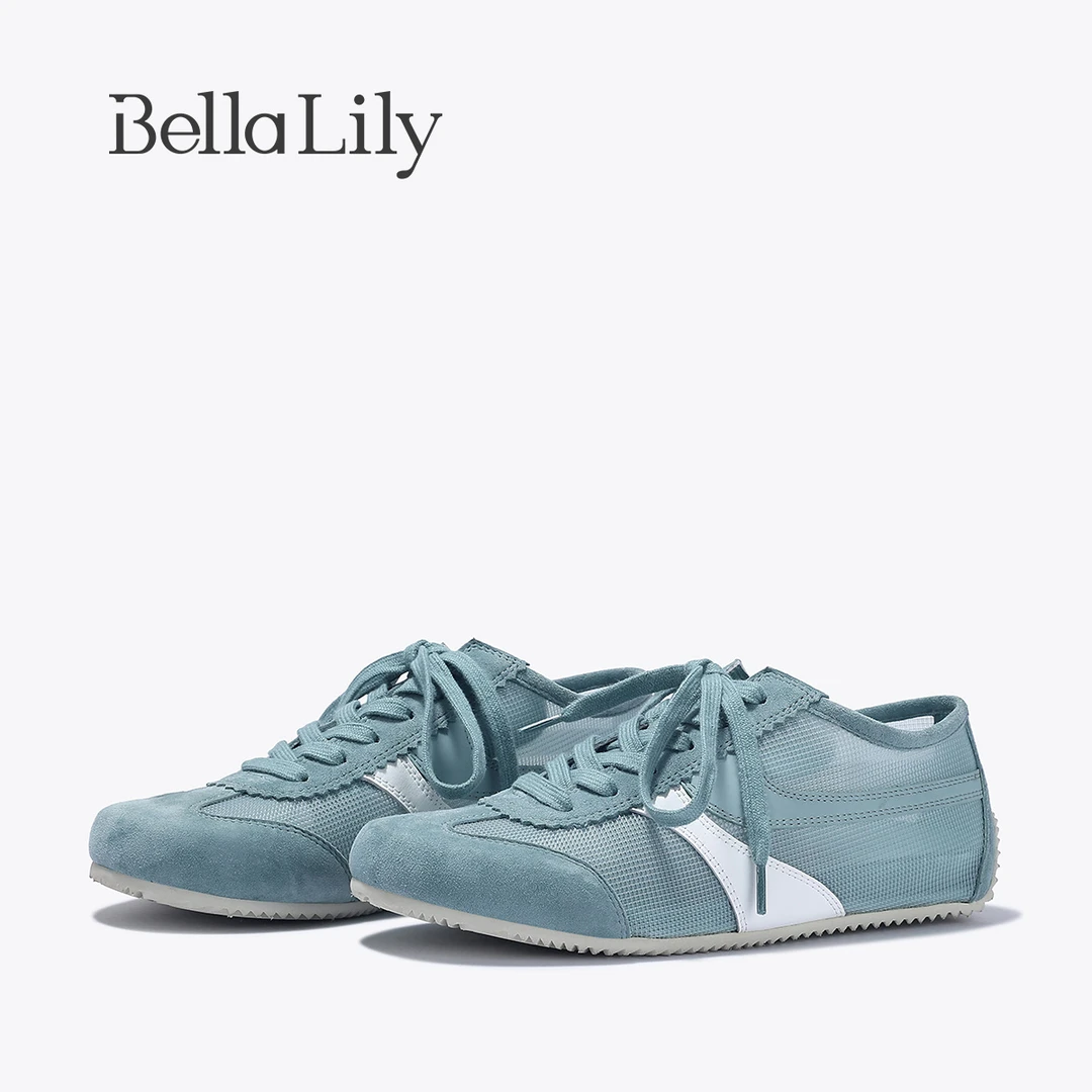 BellaLily2025春季新款复古德训鞋女轻盈舒适休闲鞋平底板鞋潮鞋