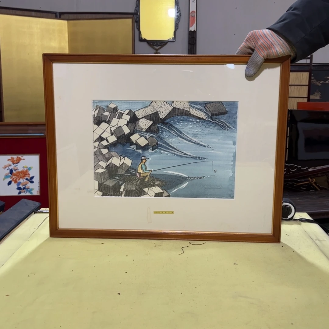 绘画可*屏风框画茶空间设计