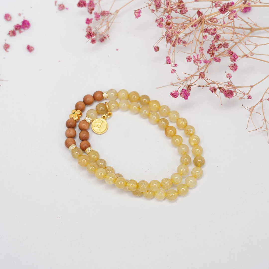 遇见.孤品双圈木带宝手串