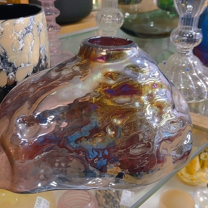 无铅玻璃琉璃花瓶高12口3