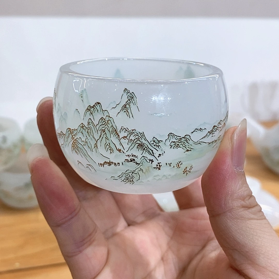 琉璃手工艺品千里江山客杯