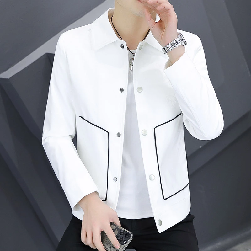 狄佛蒙特外套男春秋季新款韩版修身潮牌翻领夹克休闲男装短款风衣