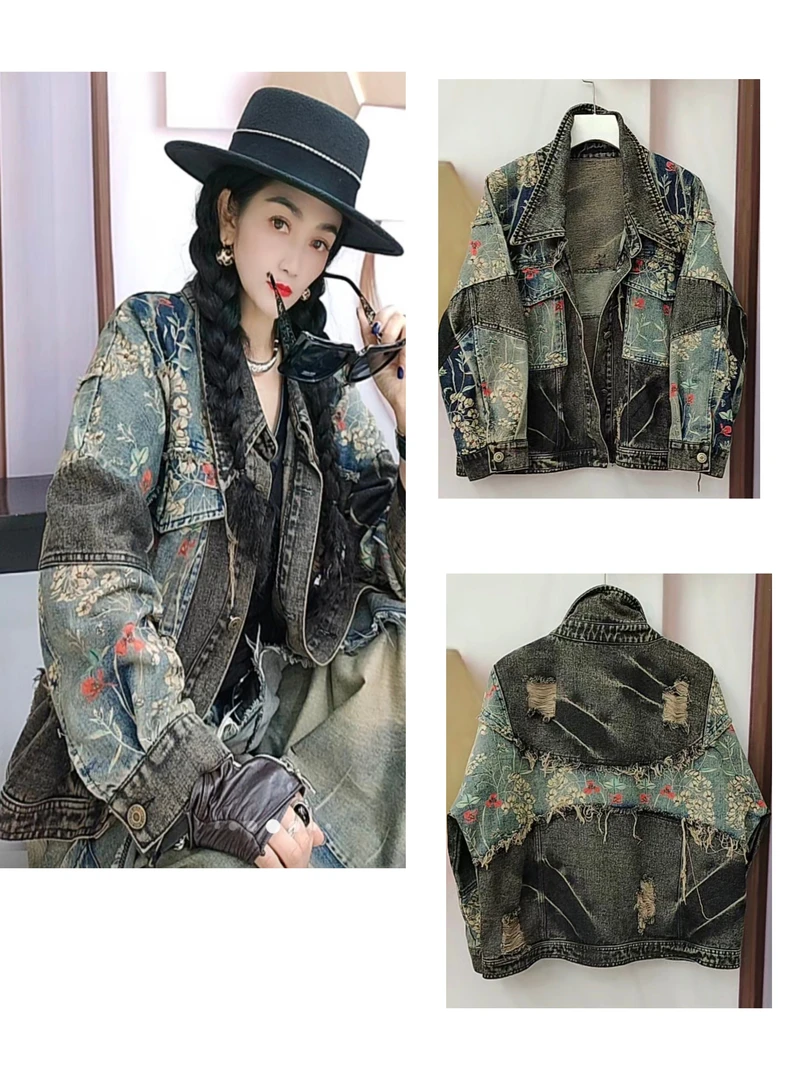 潮牌欧货新款春秋牛仔外套303款百搭时尚休闲宽松拉链