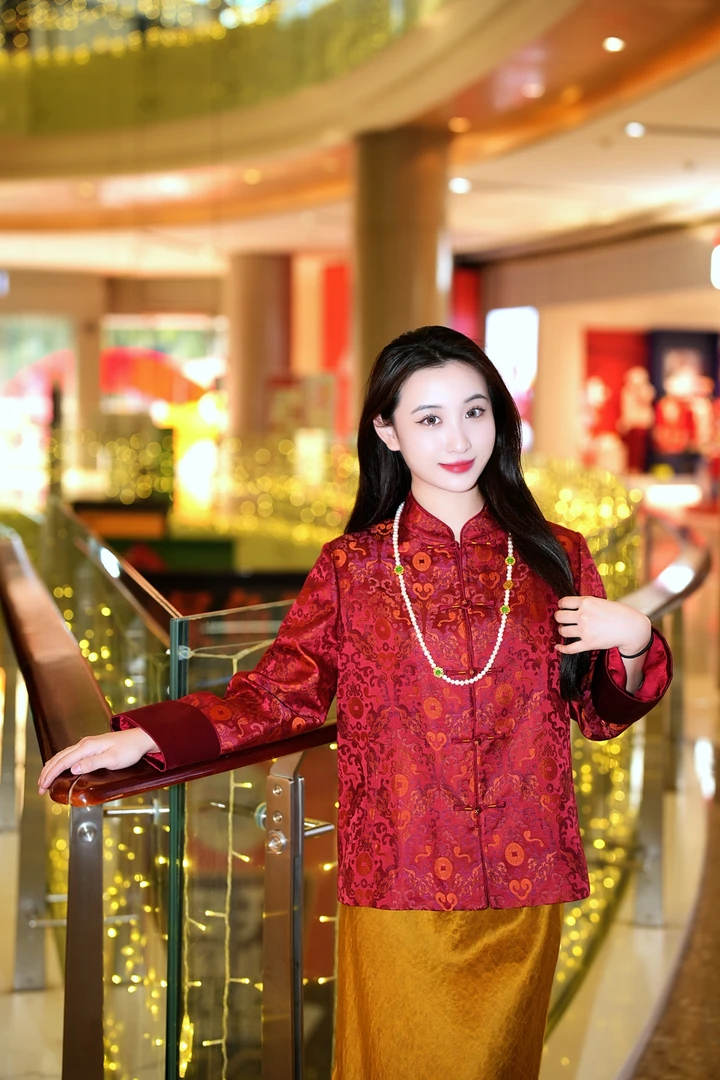 蓝大【花有约】新中式桑蚕丝外套7430