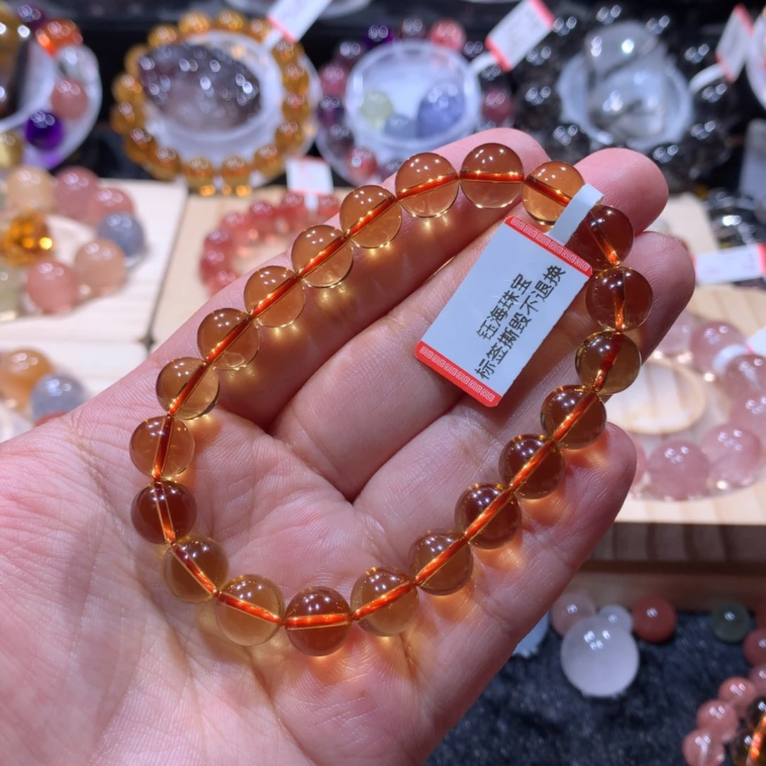 未镶嵌手链水晶黄水晶手链9左右