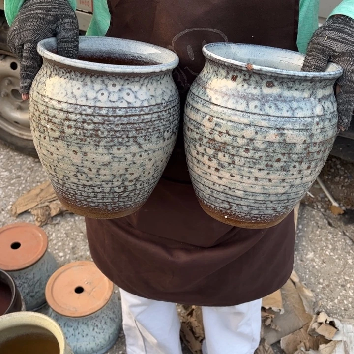 紫砂花盆口17高22瑕疵瑕疵