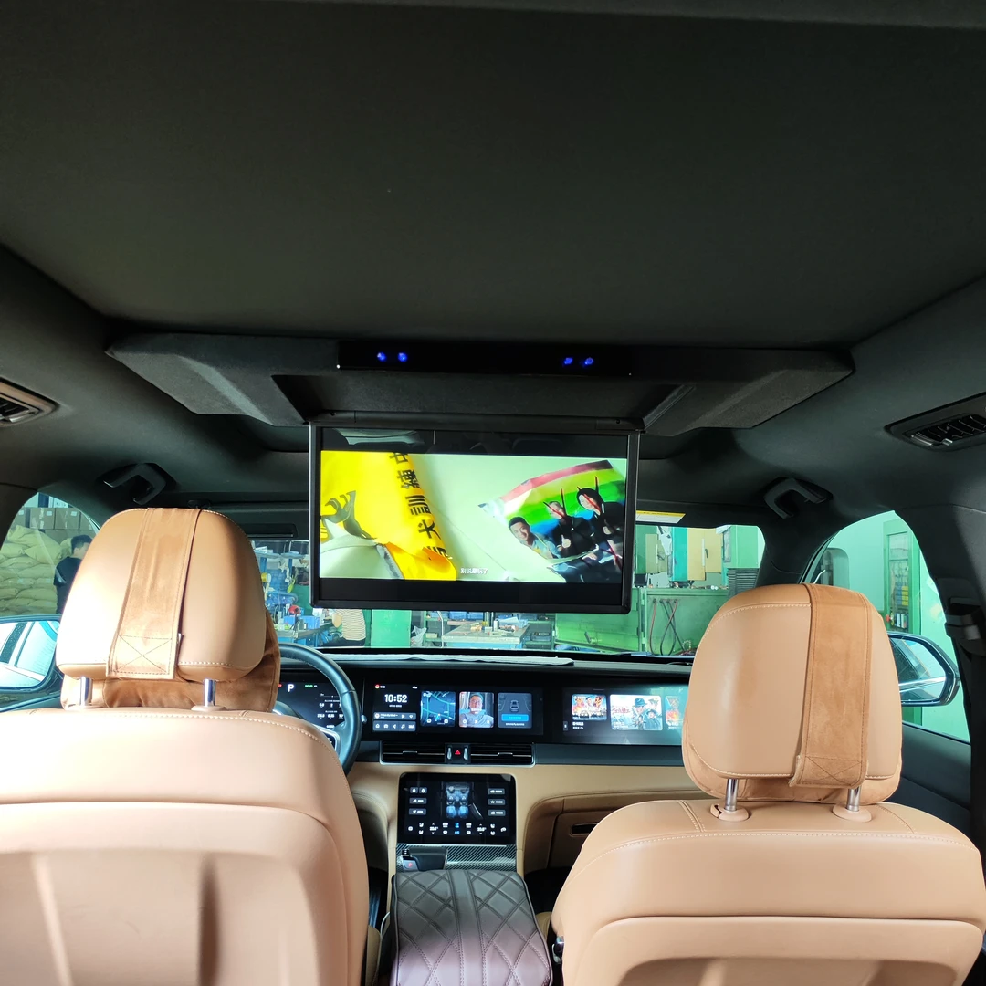 zhibei/智贝全景天窗汽车吸顶电视17.3寸电动触摸带4G包邮包安装