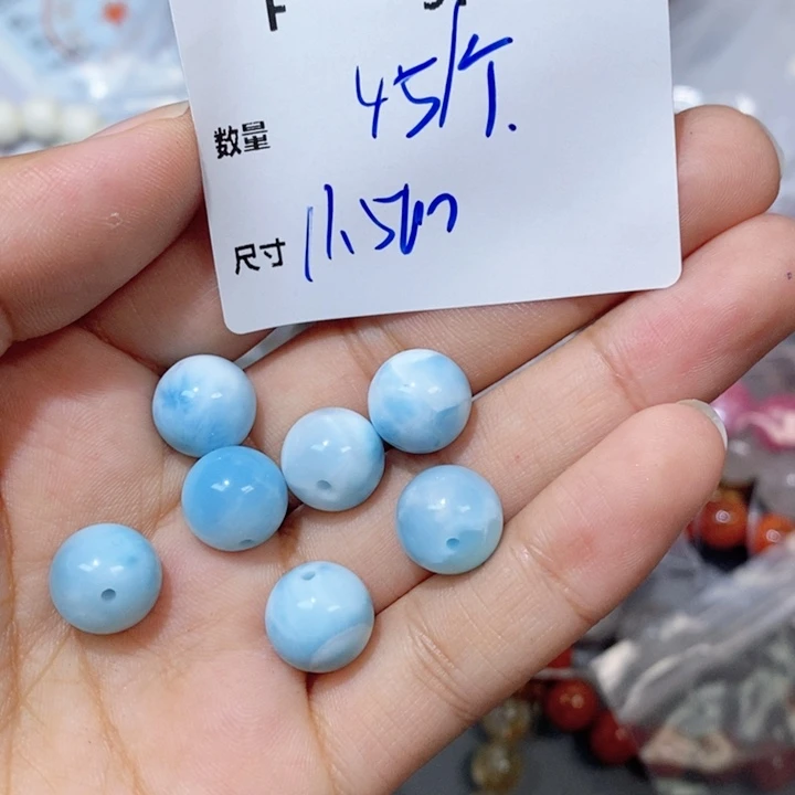 针钠钙石（海纹石）合金颈饰F97