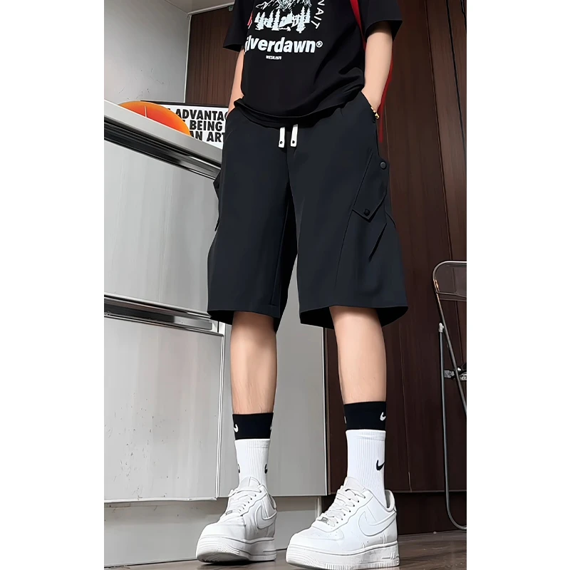 美式潮牌冰丝速干短裤男士夏季薄款凉感篮球运动五分休闲裤子