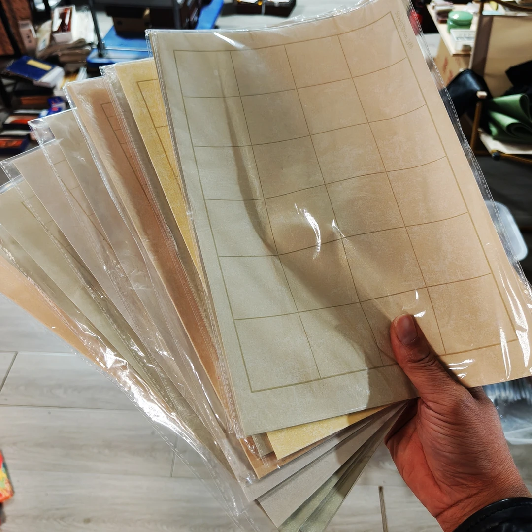 格子随机10包蜡染鎏金方格宣纸处理