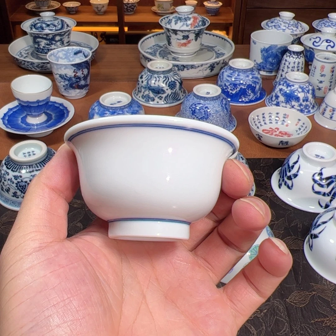 手工仿古素胎压手杯