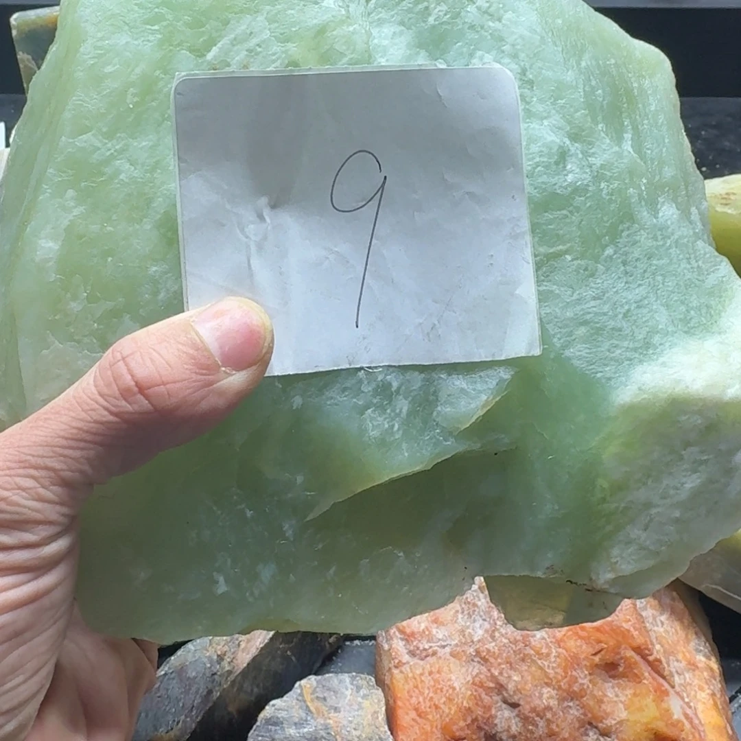 陕***）蛇纹石玉合金冰透岫玉料子
