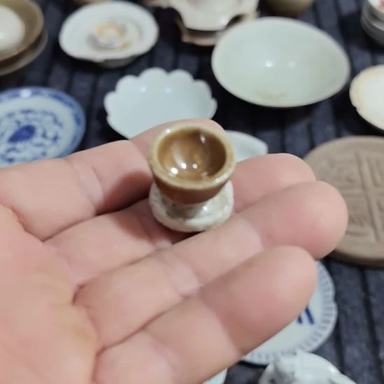 瓷片青花影青杯垫学习标本