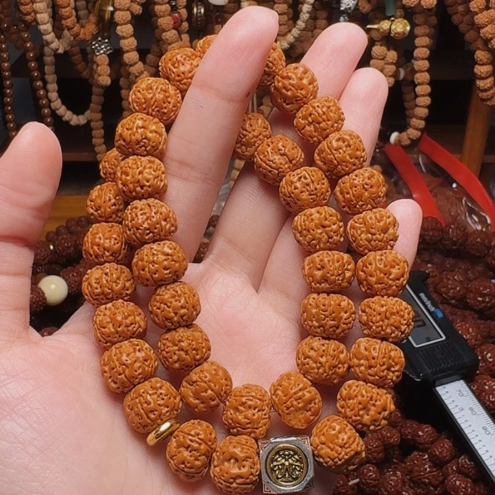 原***人吊坠金刚菩提12双圈原皮