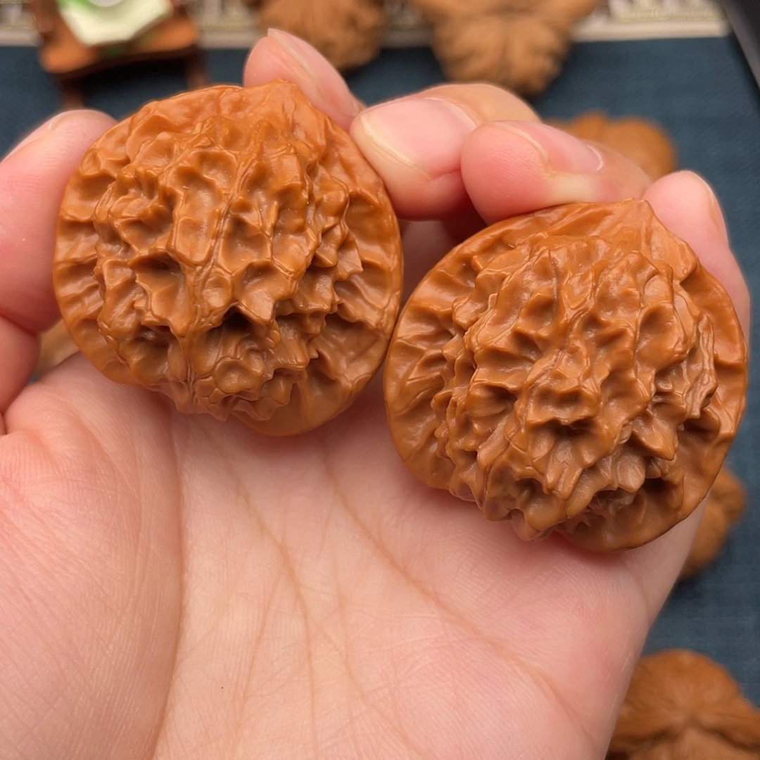 把件文玩核桃39精品红皮龙鳞全品