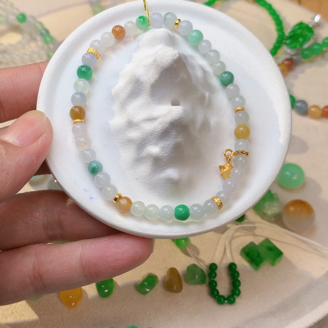 翡翠散珠多宝手串DIY