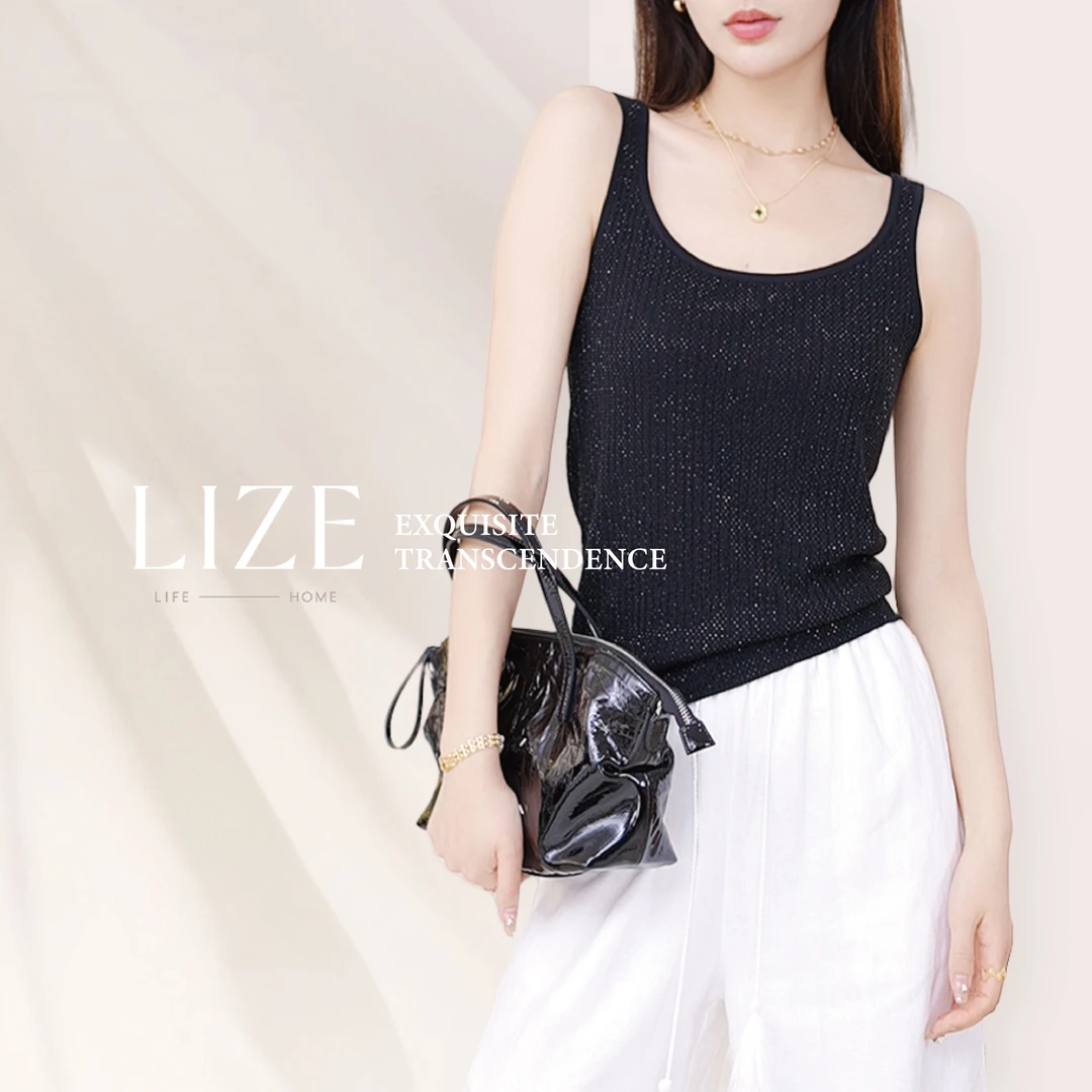 LIZE「星海」收藏级嵿奢100天丝 重工烫钻 重磅垂感 闪闪背心