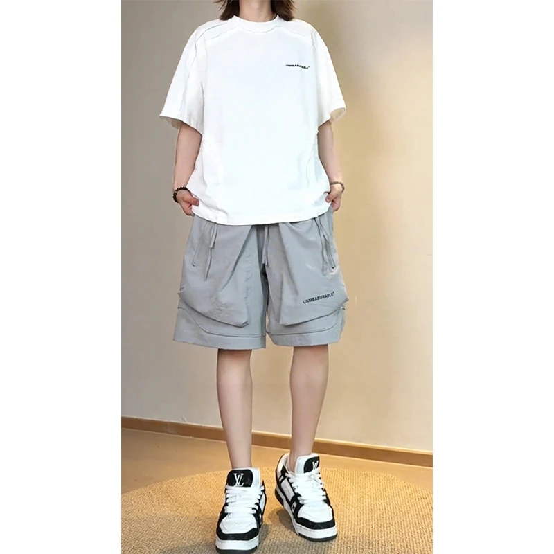 夏季工装大口袋短裤男女同款透气速干休闲五分裤薄款宽松裤子男潮