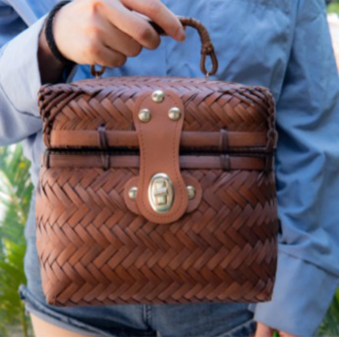 竹编复古化妆盒/收纳盒/首饰盒/茶具收纳盒