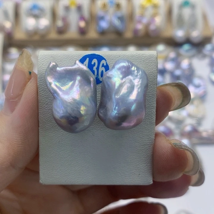 银S925镶嵌耳饰淡水珍珠