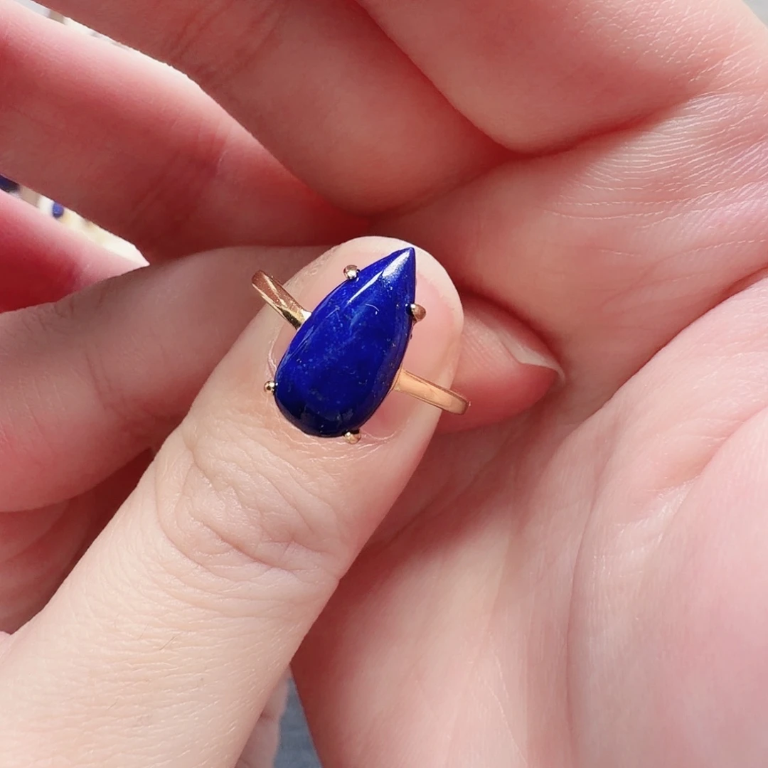 青金石银S925镶嵌戒指1……