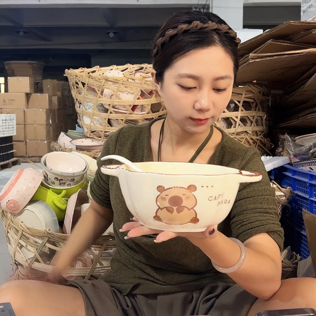 摆件潮州陶瓷工厂微瑕2件套