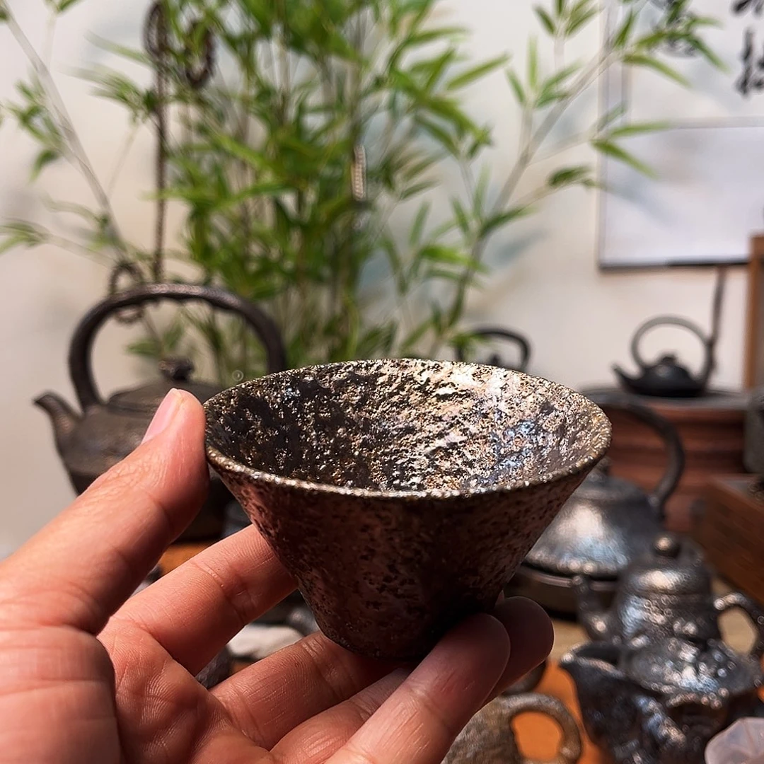 杯虎*君荥经黑砂馒头窑精美盏杯