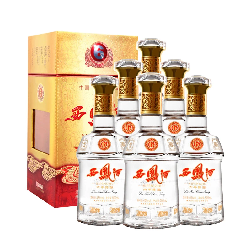西凤酒 六年 45度 凤香型白酒 500ml 经典口粮酒 线下商超同款