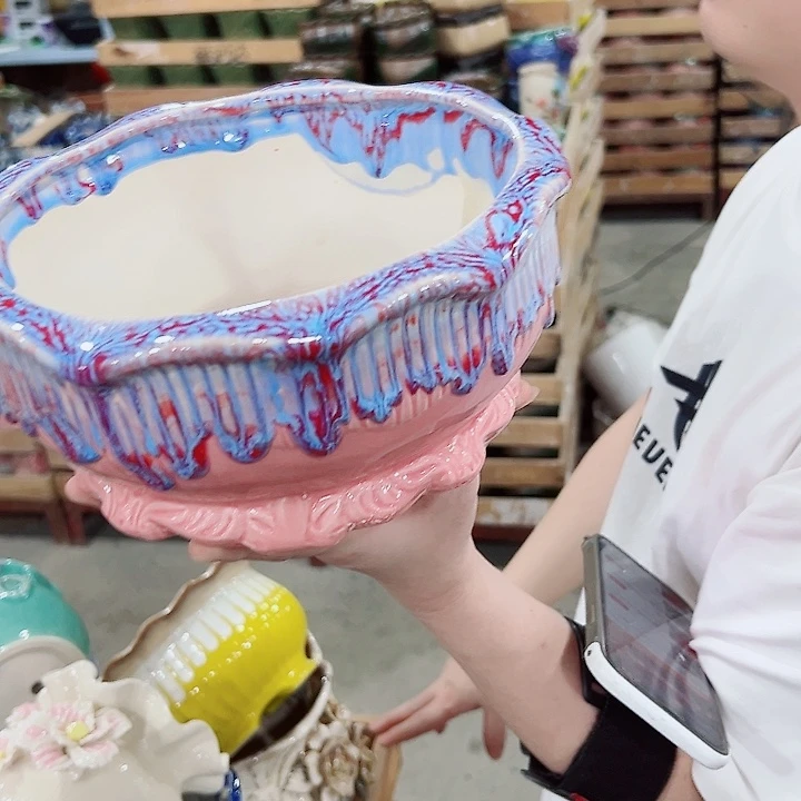 有孔.凑满10元发货多肉陶瓷花盆！