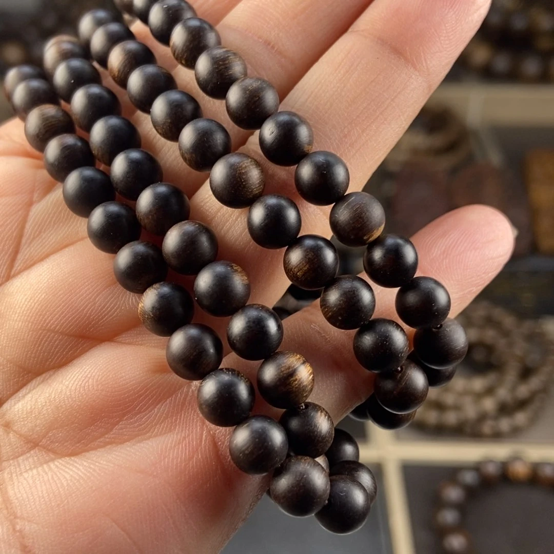 沉香手串a***l越南芽庄紫棋楠留疤玉化