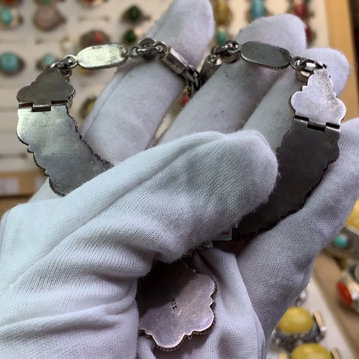 带***瑰吊坠925银纯手工制作工艺