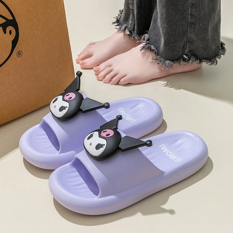 女士拖鞋夏季家用洗澡厚底防滑卡通三丽鸥亲子鞋浴踩屎感软底凉拖