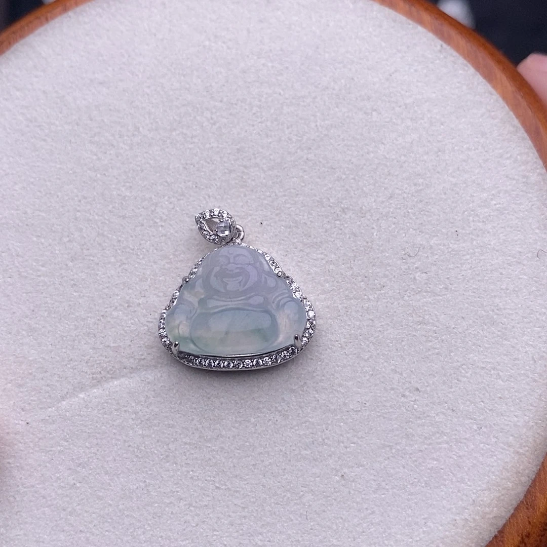 翡翠银S925镶嵌吊坠(不含链)