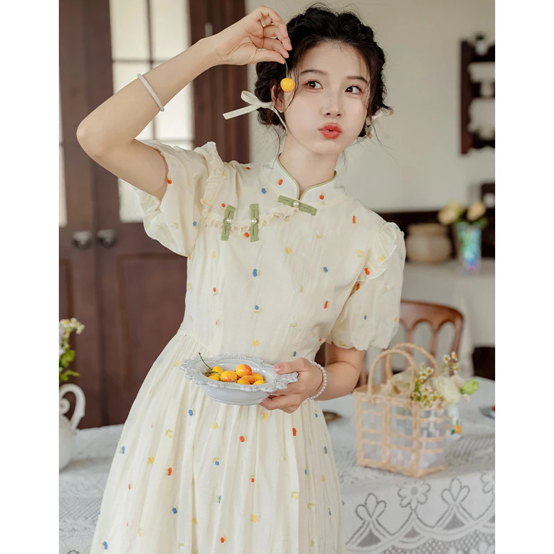 夏季长裙子甜妹御姐改良旗袍新中式短裤套装女2025新款爆款洋气