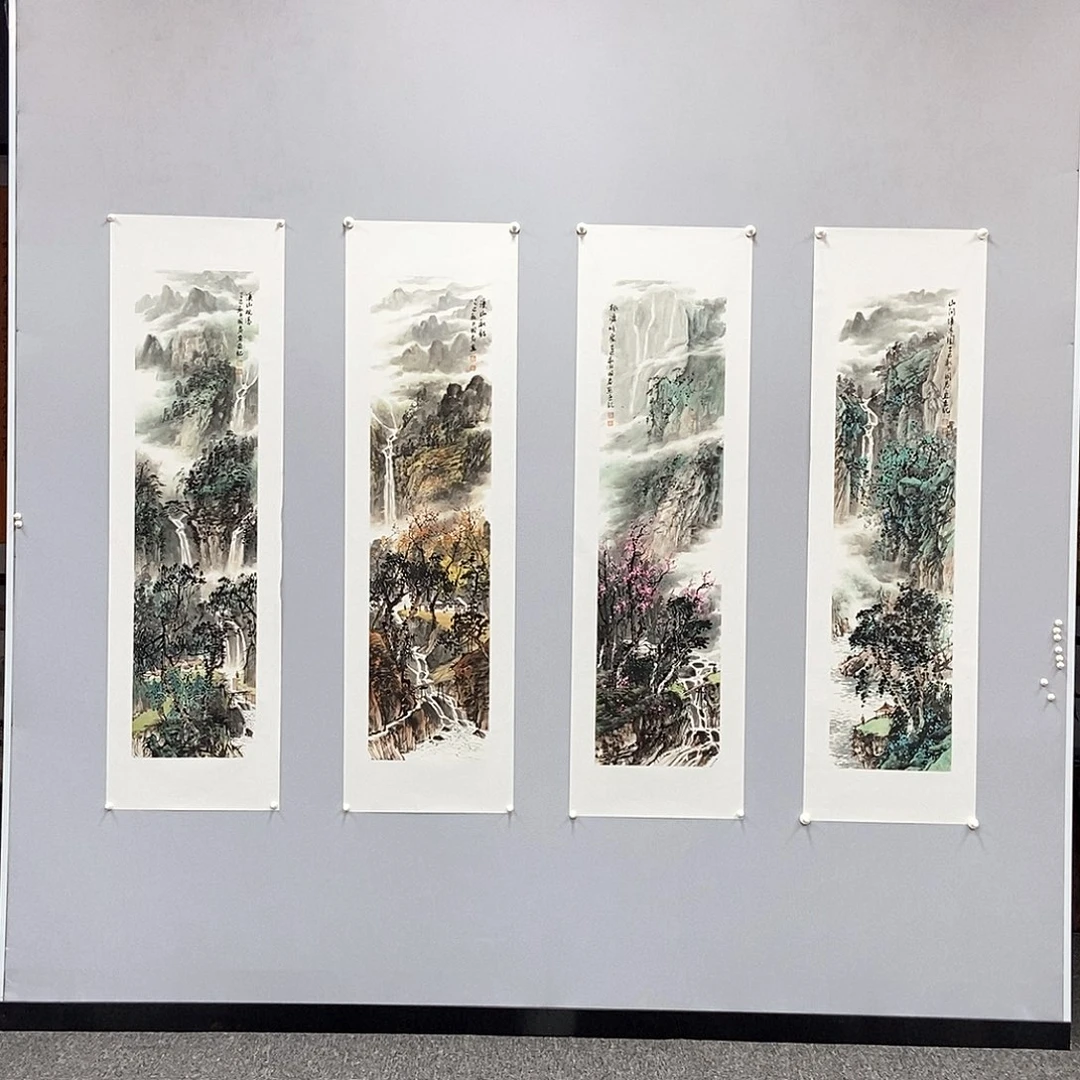 国画韦国春104*35四幅一起打包价