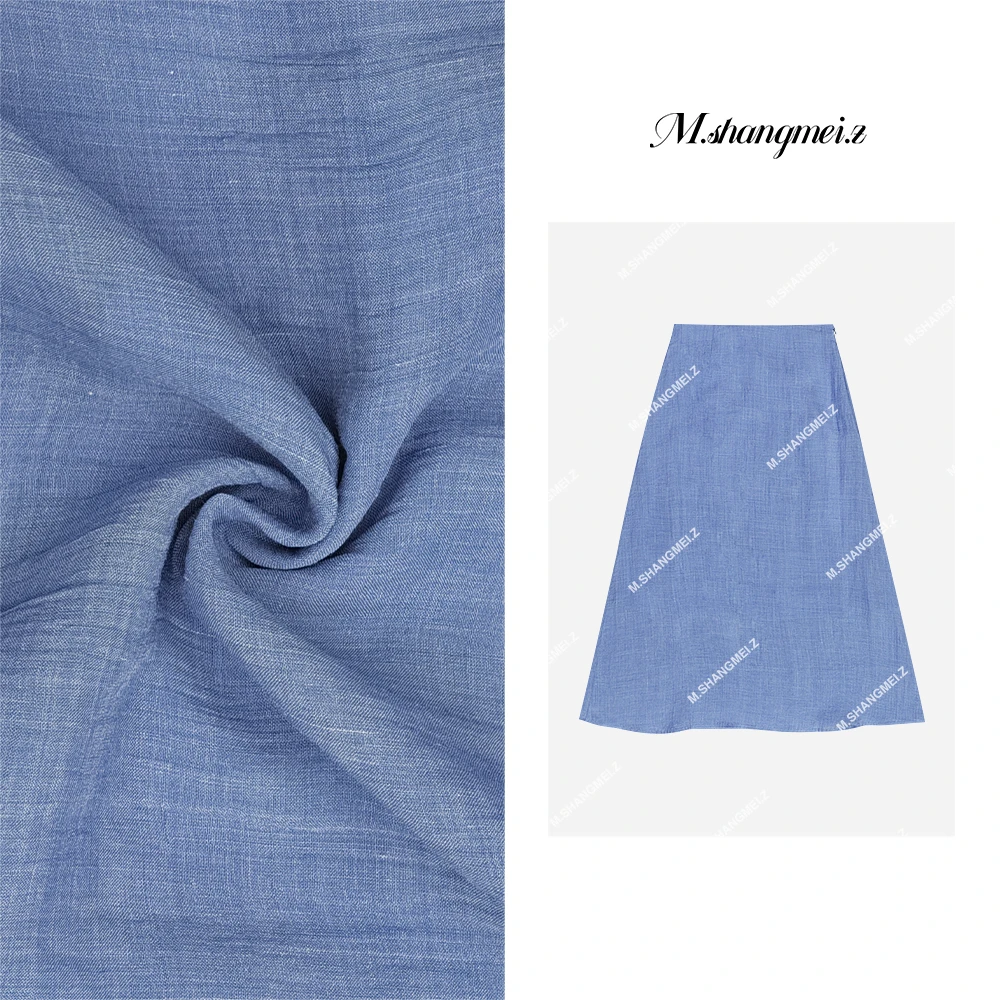 M.SHANGMEI.Z/沐熙【蓝海之约】美大哥百搭气质透气半身裙X062629
