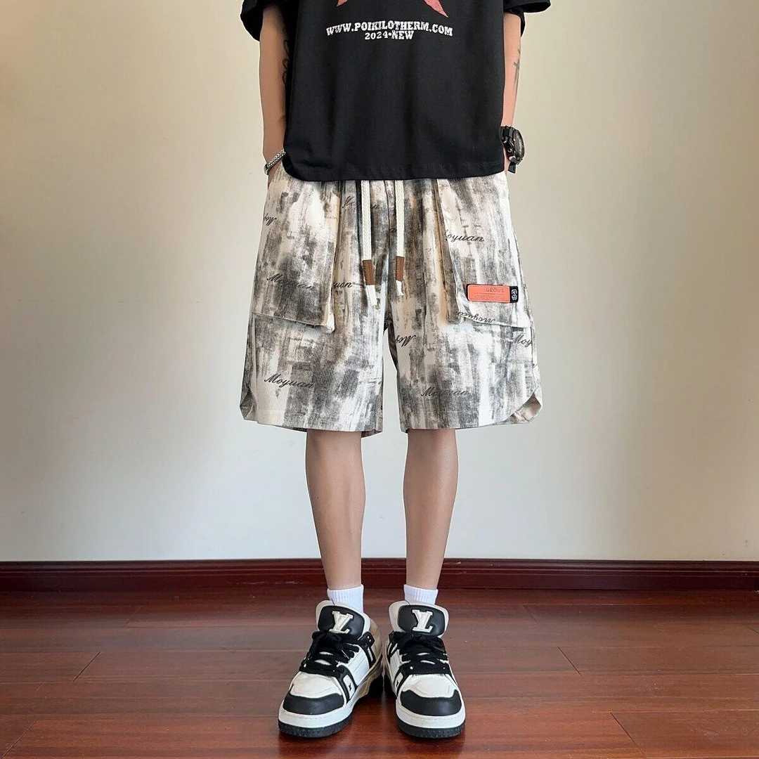 匡虎夏季透气工装短裤宽松休闲五分裤男款薄质轻便潮流时尚舒适弹