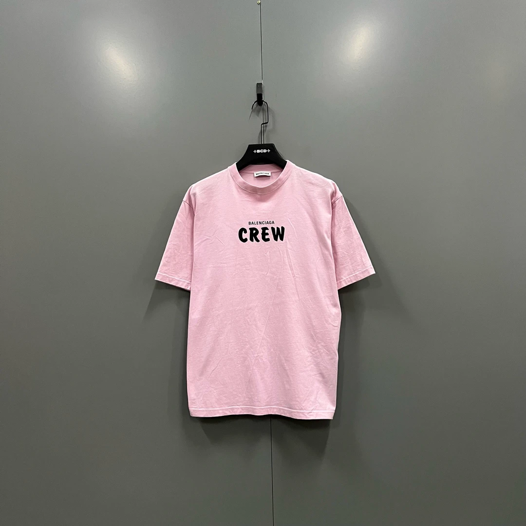 95新 Balenciaga/巴黎世家 ab927 205856 CREW字母印花短袖 XS码