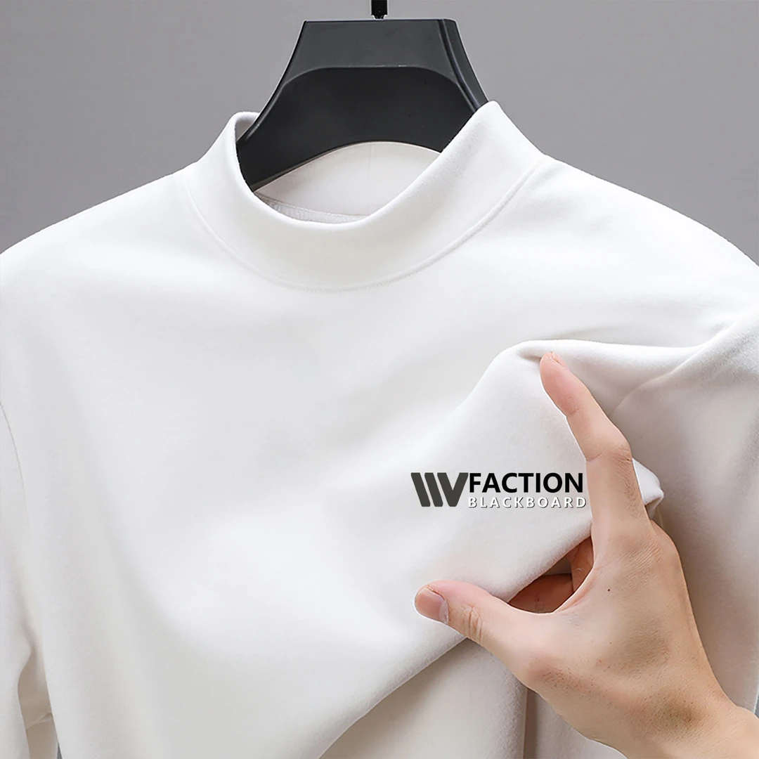 春秋季新款高街潮牌复古设计德绒长袖内搭男保暖百搭打底衫上衣潮